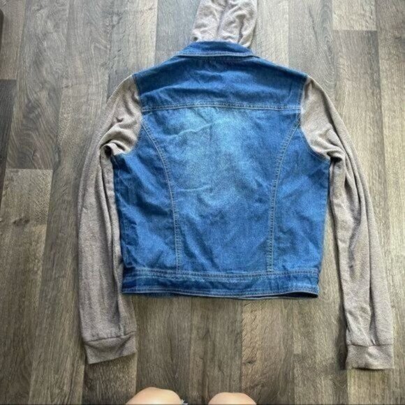 Audrey Ann Denim Hooded Jacket Size M Jean Jacket - Picture 7 of 11